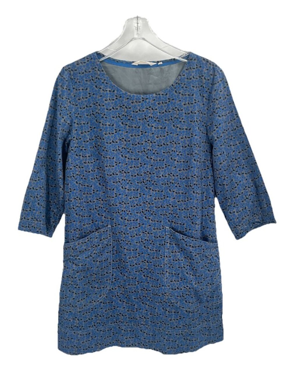 Seasalt Cornwall Blue Floral Corduoroy Dress Sz 12 UK US 8 Boat Yard Tunic